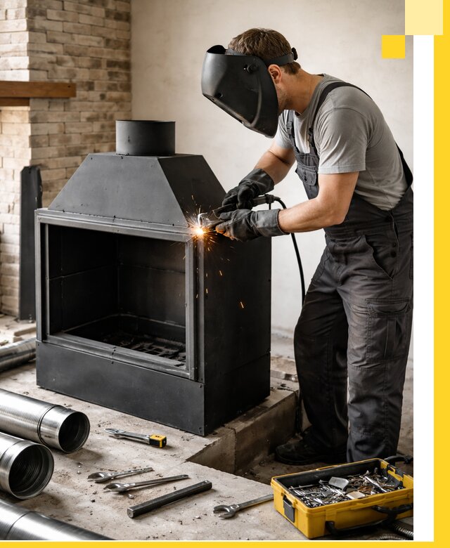 Продажа и установка металлических каминов в Южном-Сахалинске под ключ