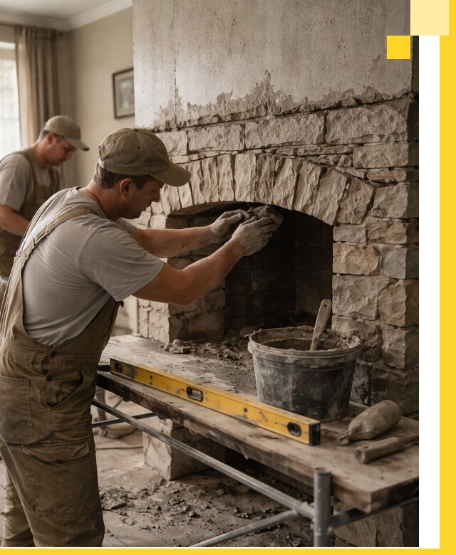 Изготовление каминов под ключ в Южном-Сахалинске, монтаж и отделка