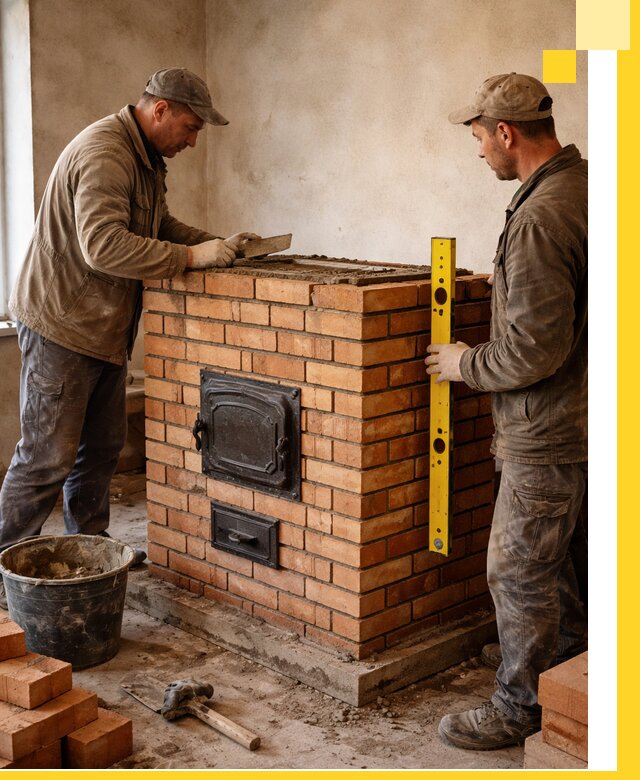 Отопительные печи под ключ в Южном-Сахалинске, установка и сборка