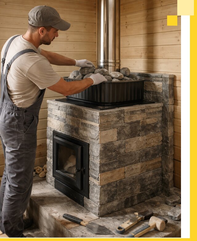 Печи для парной в Южном-Сахалинске, производство, монтаж и обслуживание