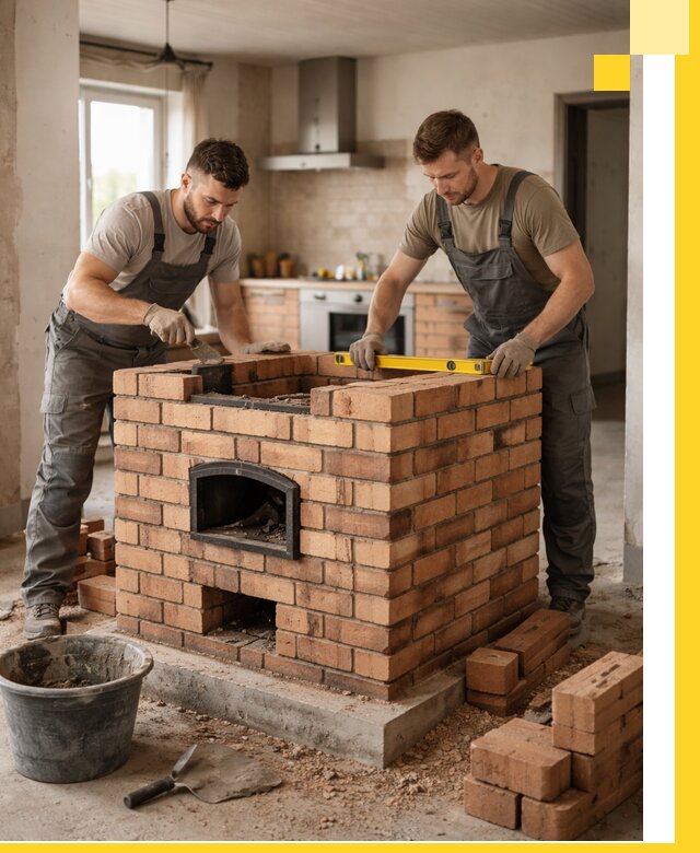 Установка и монтаж печей в частном доме в Южном-Сахалинске под ключ