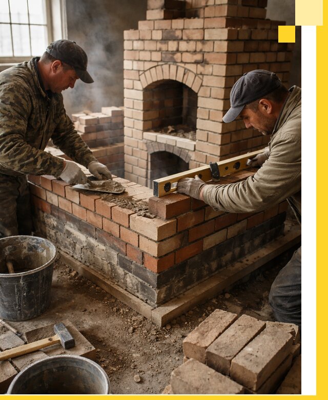 Изготовление и монтаж печей и каминов из кирпича в Южном-Сахалинске