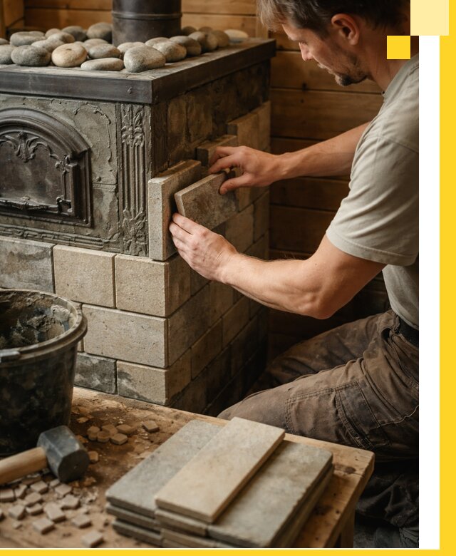 Облицовка банных печей в Южном-Сахалинске профессиональная отделка