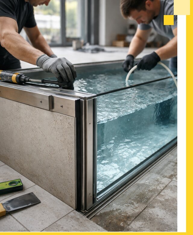 Проектирование и монтаж стеклянных бассейнов в Южном-Сахалинске