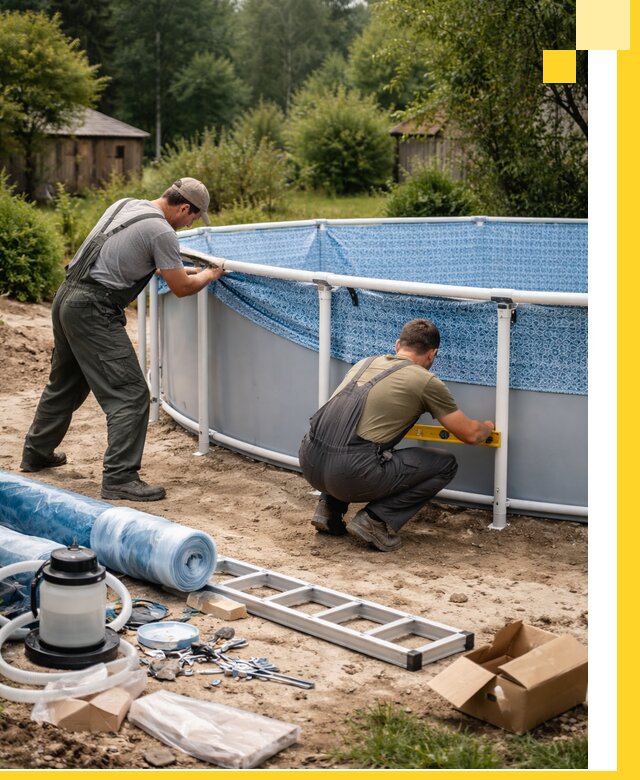 Установка и монтаж каркасных бассейнов в Южном-Сахалинске под ключ