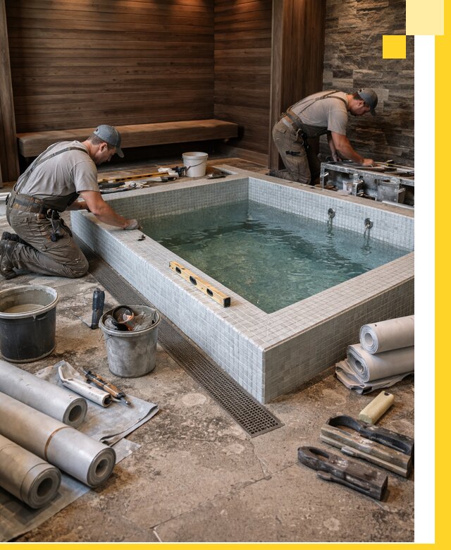 Установка и строительство бассейнов для сауны в Южном-Сахалинске