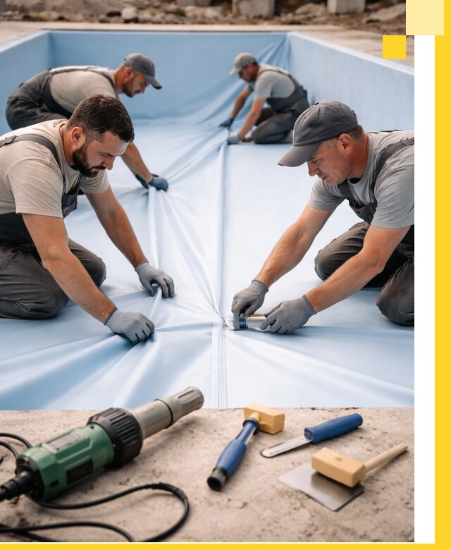 ПВХ пленка для бассейнов с монтажом и гарантией в Южном-Сахалинске