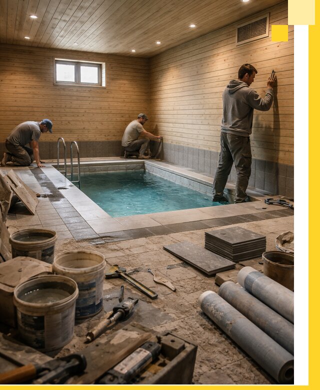 Строительство бани с бассейном и сауной под ключ в Южном-Сахалинске