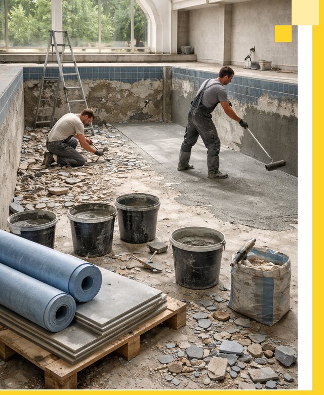 Реконструкция бассейнов в Южном-Сахалинске: ремонт, гидроизоляция