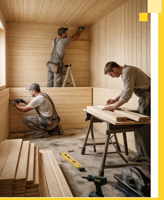 Обшивка саун в Южном-Сахалинске из натуральной древесины под ключ