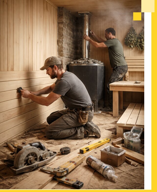 Полное строительство и оснащение парных под ключ в Южном-Сахалинске