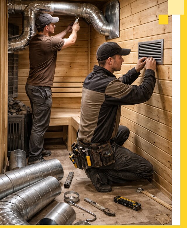 Проектирование и монтаж вентиляции бани в Южном-Сахалинске под ключ