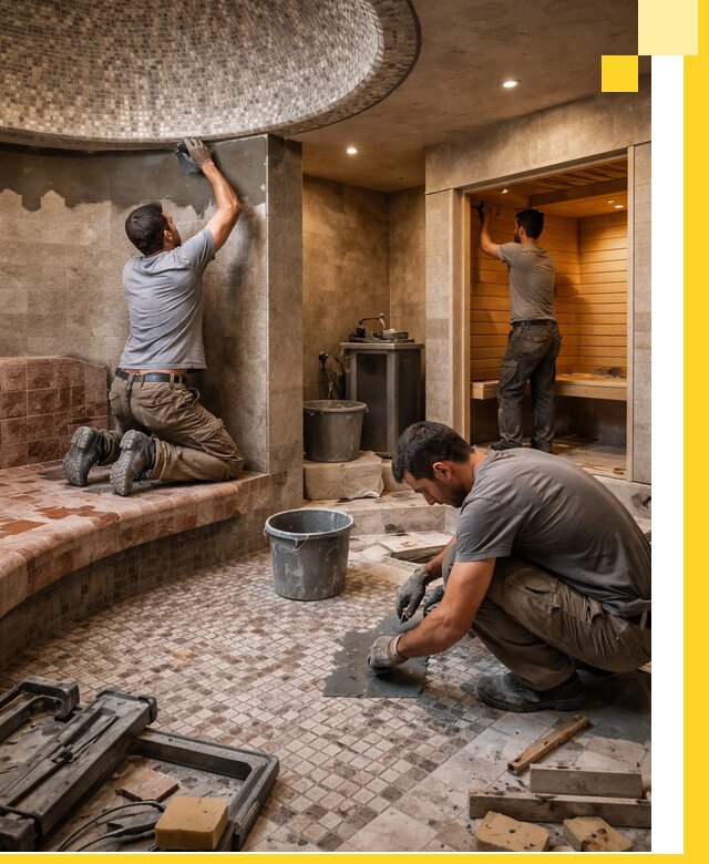 Проект и строительство хамама бани и сауны под ключ в Южном-Сахалинске