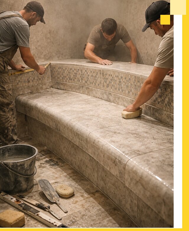 Изготовление и установка сидений для хамама в Южном-Сахалинске