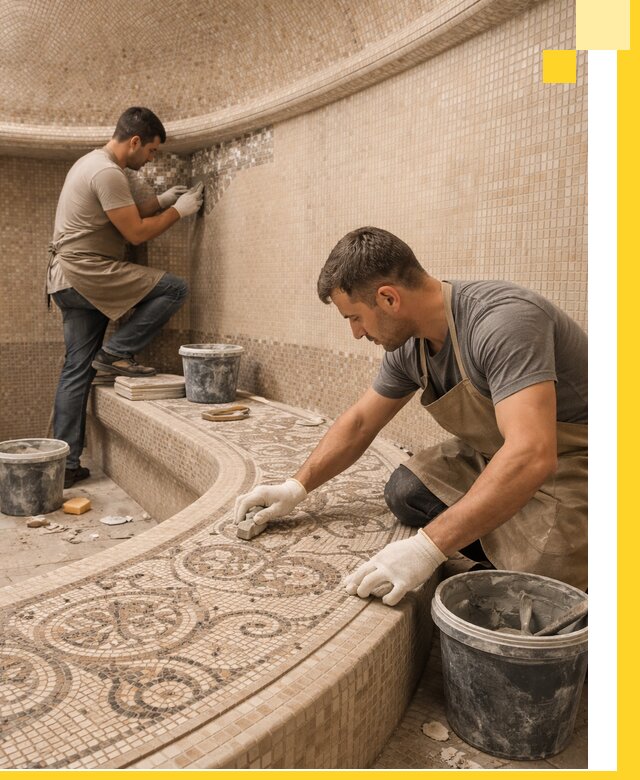 Плитка для хамама в Южном-Сахалинске, укладка, подбор и поставка